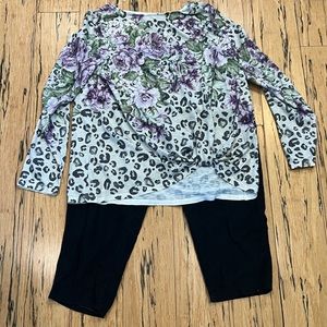 Floral Animal Print outfit w/capri pants